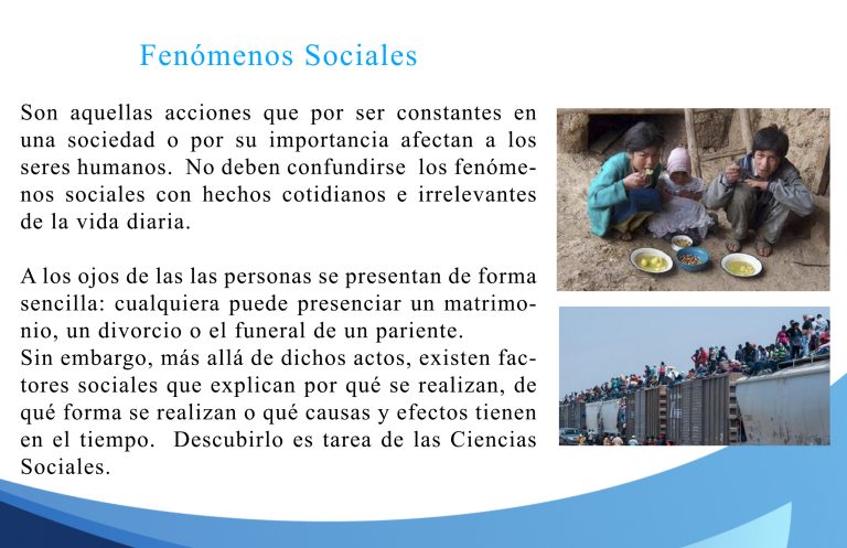 ¿Qué son los fenómenos sociales?